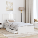 vidaXL Tárolós Ágy fejtámlával fiókkal Fehér 90 x 200 cm Faanyag