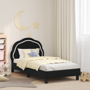 vidaXL Gyerekágy kerettel fejtámlával Fekete 80 x 160 cm Bársony