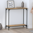 vidaXL Konzolasztal polcokkal kézműves tölgy 75 x 30.5 x 75 cm Faanyag