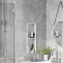 vidaXL Zuhany Niche Fehér 60 x 20 x 9,5 cm Rozsdamentes acél