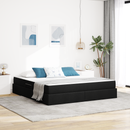 vidaXL Ágy tárolóval és matraccal Fekete 180 x 200 cm Poliészter