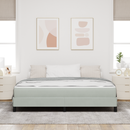 vidaXL Boxrugós ágy matracmal Világosszürke 180 x 200 cm szövet
