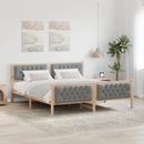 vidaXL Ágykeret fejtámlával Világosszürke 160 x 200 cm Tömör fenyőfa