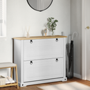 vidaXL Cipőszekrény Corona Fehér 99 x 32 x 85 cm Tömör fenyőfa