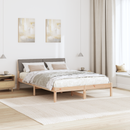 vidaXL Ágykeret fejtámlával Barna és taupe 135 x 190 cm Tömör fenyőfa