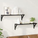 vidaXL Falpolcok 2 pcs Fekete tölgy 60 x 15 x 15,5 cm Faanyag