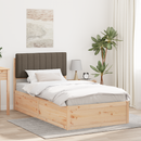 vidaXL Ágykeret Kárpitozott Fejtámlával Tópszínű 100 x 200 cm