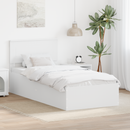 vidaXL Ágykeret fejtámlával Fehér 75 x 190 cm Faanyag