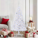 vidaXL Mű karácsonyfa 150 LED-del állvánnyal Fehér 150 cm PVC és Acél