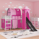 vidaXL Gyerekek Loft Ágykerete Fehér és Rózsaszín 90 x 190 cm Fém