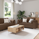 vidaXL Kanapé 2 pcs Barna 219 x 80 x 82 cm szövet