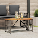 vidaXL Kültéri Asztal Szürke 80 x 40 x 40 cm Acél és poli rattan