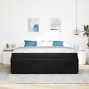vidaXL Ágykeret matracmal Fekete 200 x 200 cm szövet