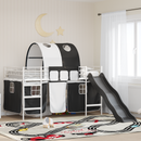 vidaXL Gyerekek Loft Ágykerete Fehér és fekete 90 x 200 cm Fém