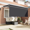 vidaXL Behúzható napellenző Antracit 300 x 200 cm szövet
