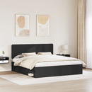 vidaXL Ágykeret fejtámlával Fekete 200 x 200 cm Tömör fenyőfa