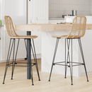 vidaXL Bárszék 2 pcs 44 x 52 x 111 cm Rattan és Vas