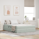 vidaXL Ágy tárolóval és matraccal Világosszürke 140 x 200 cm Bársony