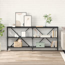 vidaXL Konzolasztal polcokkal Fekete tölgy 160 x 30 x 75 cm Faanyag