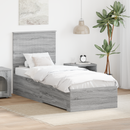 vidaXL Ágykeret fejtámlával Szürke Sonoma és ezüst 70 x 190 cm Faanyag