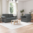 vidaXL Kanapé Szett 2 pcs Sötétszürke 155 x 82 x 80 cm szövet