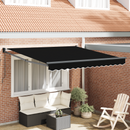 vidaXL Behúzható napellenző Fekete 300 x 250 x 165 cm