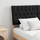 vidaXL Kárpitozott fejtámla Fekete 135 cm Tömör fenyőfa