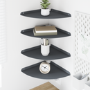vidaXL Lebegő polc polcokkal tárolóval 4 pcs Antracit 30 x 30 x 2 cm