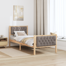 vidaXL Ágykeret fejtámlával Tópszínű 80 x 200 cm Tömör fenyőfa