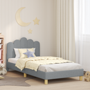 vidaXL Gyerekágy kerettel fejtámlával Világosszürke 90 x 190 cm Szövet