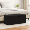 vidaXL Zsámoly Fekete 101 x 41 x 40 cm Szövet és faszerkezet