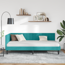 vidaXL Sarokágy keret fejtámlával Türkiz 100 cm x 200 cm Bársony