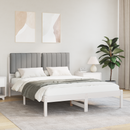vidaXL Ágykeret Kárpitozott Fejtámlával Világosszürke 135 x 190 cm