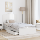 vidaXL Tárolós Ágy fiókkal fejtámlával Fehér 70 x 190 cm Faanyag