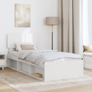 vidaXL Ágykeret fejtámlával Fehér 90 x 200 cm Tömör fenyőfa