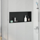 vidaXL Zuhany Niche Fekete 75 x 30 x 9,5 cm Rozsdamentes acél