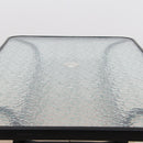 Étkezőasztal, edzett üveg/acél, DEMAT