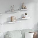 vidaXL Falpolc tárolóval 4 pcs Fehér márvány 60 x 23 x 4 cm Faanyag