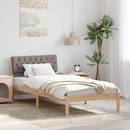 vidaXL Ágykeret fejtámlával Barna és taupe 90 x 200 cm Tömör fenyőfa