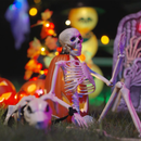 vidaXL Halloween Dekoráció Skeleton 2 pcs Fehér Polipropilén
