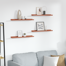vidaXL Falpolc polcokkal tárolóval 4 pcs Piros 60 x 9 x 3 cm Faanyag