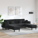 vidaXL Kanapé 3 pcs Fekete 250 x 188 x 76 cm Bársony