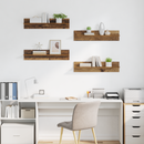 vidaXL Falpolcok polcokkal 4 pcs Öreg fa 80 x 11,5 x 18 cm Faanyag