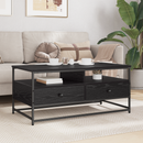 vidaXL Dohányzóasztal fiókkal Fekete tölgy 100 x 51 x 45 cm Faanyag