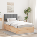 vidaXL Ágykeret Kárpitozott Fejtámlával Világosszürke 100 x 200 cm