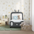 vidaXL Gyerekágy keret fejtámlával Világosszürke 70 x 140 cm PU