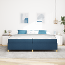 vidaXL Ágykeret matracmal Kék 200 x 200 cm szövet