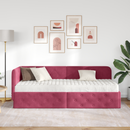 vidaXL Sarokágy keret Bordó 80 x 200 cm Bársony