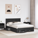 vidaXL Ágykeret fiókkal fejtámlával Fekete 140 x 190 cm Szerelt Fa