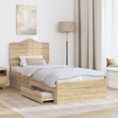 vidaXL Ágykeret fejtámlával fiókkal Sonoma tölgy 70 x 190 cm Faanyag